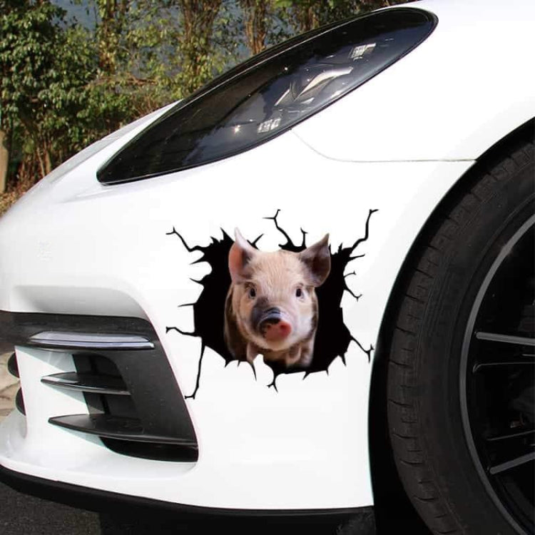 6 PCS Animal Wall Stickers Pig Hoisting Car Window Static Stickers(Pig 01) - In Car by buy2fix | Online Shopping UK | buy2fix