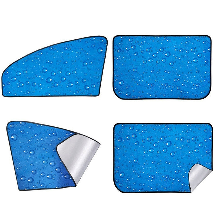 4 PCS R-2938 Single-Layer Sun Protection Magnetic Car Curtain Vehicle Water Drop Sunshade(Blue Rear) - In Car by buy2fix | Online Shopping UK | buy2fix