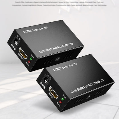 1 Pair HW-YD60 HDMI Extender 1080P Signal Amplifier, Effective Distance: 60m, EU Plug(Black) - Amplifier by buy2fix | Online Shopping UK | buy2fix