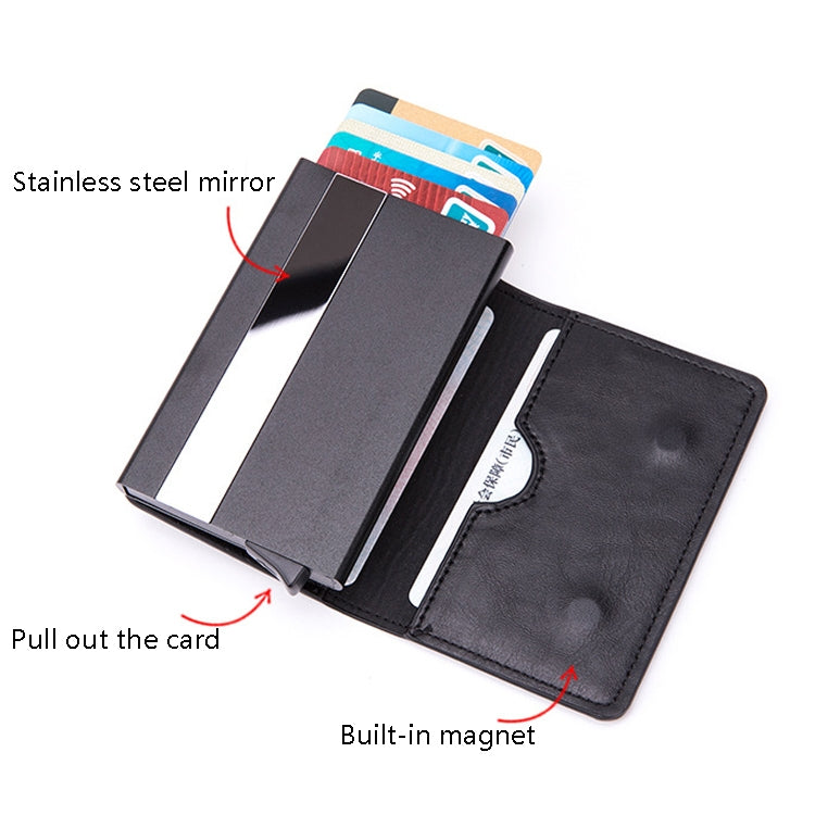 Automatic Cartridge Male Ladies Stainless Steel Credit Card Package RFID Business Card Box(Carbon Fiber Black) - Antimagnetic RFID Package by buy2fix | Online Shopping UK | buy2fix