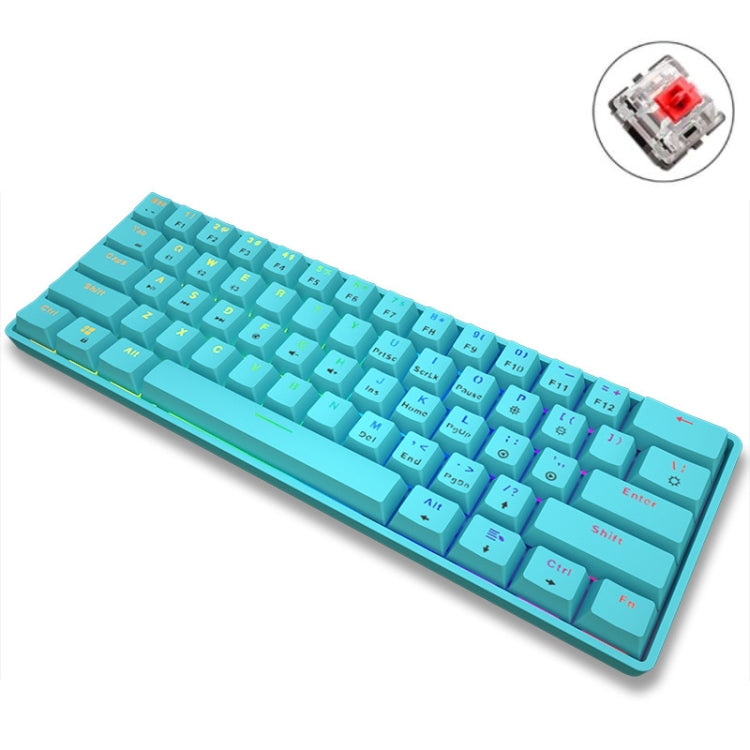 LEAVEN K28 61 Keys Gaming Office Computer RGB Wireless Bluetooth + Wired Dual Mode Mechanical Keyboard, Cabel Length:1.5m, Colour: Red Axis (Blue) - Wireless Keyboard by LEAVEN | Online Shopping UK | buy2fix