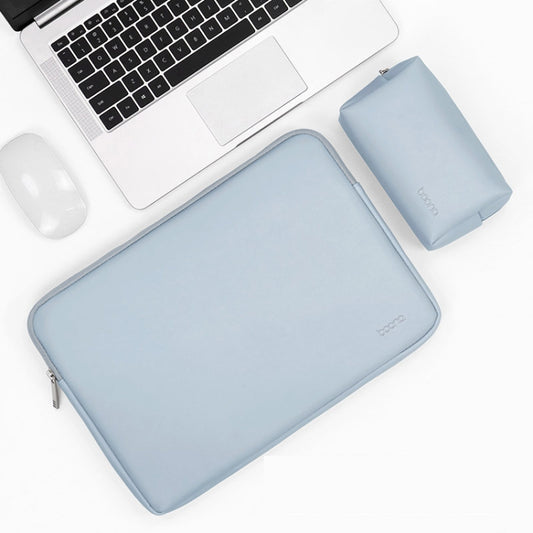 Baona BN-Q001 PU Leather Laptop Bag, Colour: Sky Blue + Power Bag, Size: 11/12 inch - 12.1 inch by Baona | Online Shopping UK | buy2fix