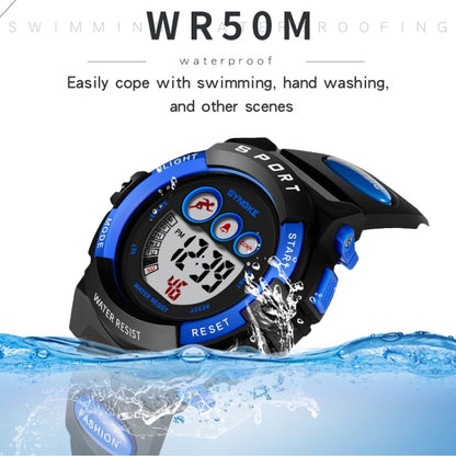 SYNOKE 9802 Children Sports Waterproof Digital Watch(Black Blue) - Silicone Strap Watches by SYNOKE | Online Shopping UK | buy2fix