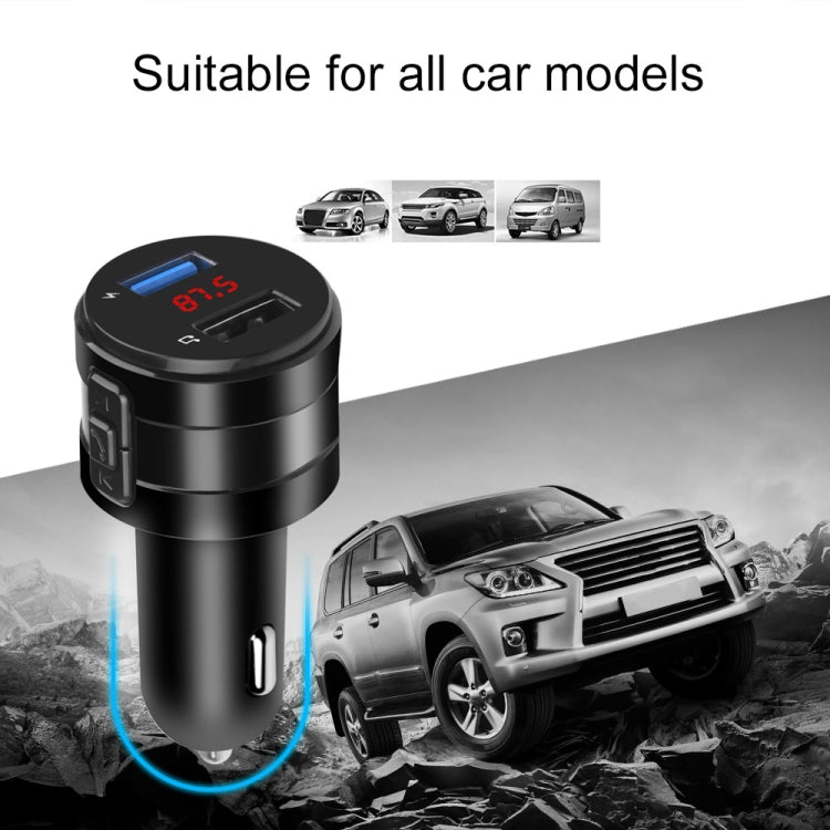 X20 Black Car Bluetooth Handsfree Car FM Transmitter Music Player Car Charger - In Car by buy2fix | Online Shopping UK | buy2fix