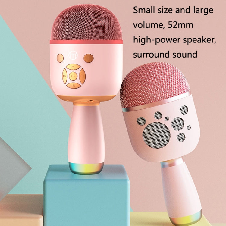 K58 Home Bluetooth Wireless Microphone With Lamp Mobile Phone K Song Children Microphone Audio(pink) - Microphone by buy2fix | Online Shopping UK | buy2fix