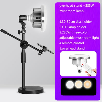 Mobile Phone Live Support Shooting Gourmet Beautification Fill Light Indoor Jewelry Photography Light, Style: 700W Mushroom Lamp + Stand + Overhead Stand - Selfie Light by buy2fix | Online Shopping UK | buy2fix