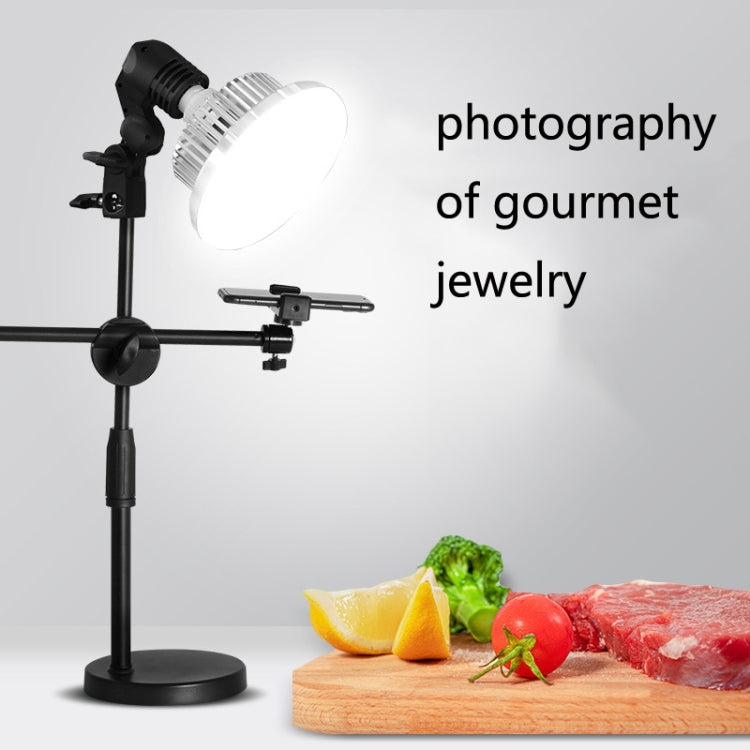 Mobile Phone Live Support Shooting Gourmet Beautification Fill Light Indoor Jewelry Photography Light, Style: 700W Mushroom Lamp + Stand + Overhead Stand - Selfie Light by buy2fix | Online Shopping UK | buy2fix