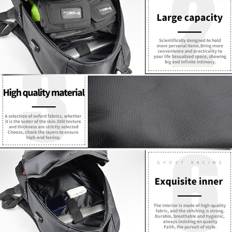 GHOST RACING GR-BB02 Men Motorcycle Riding Backpack Helmet Hard Shell Backpack Locomotive Travel Computer Bag(Black) - Bags & Luggages by GHOST RACING | Online Shopping UK | buy2fix