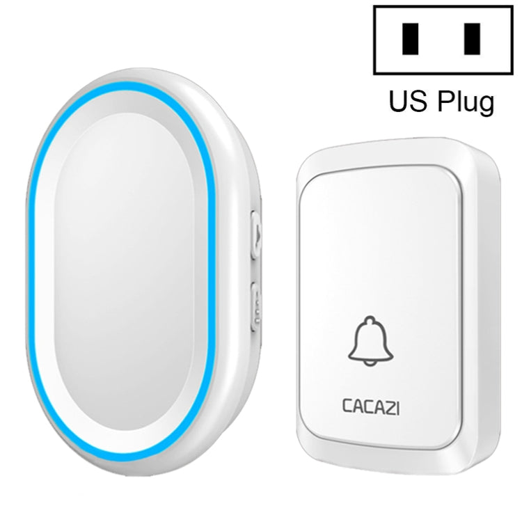 CACAZI A80 1 For 1 Wireless Music Doorbell without Battery, Plug:US Plug(White) - Wireless Doorbell by CACAZI | Online Shopping UK | buy2fix