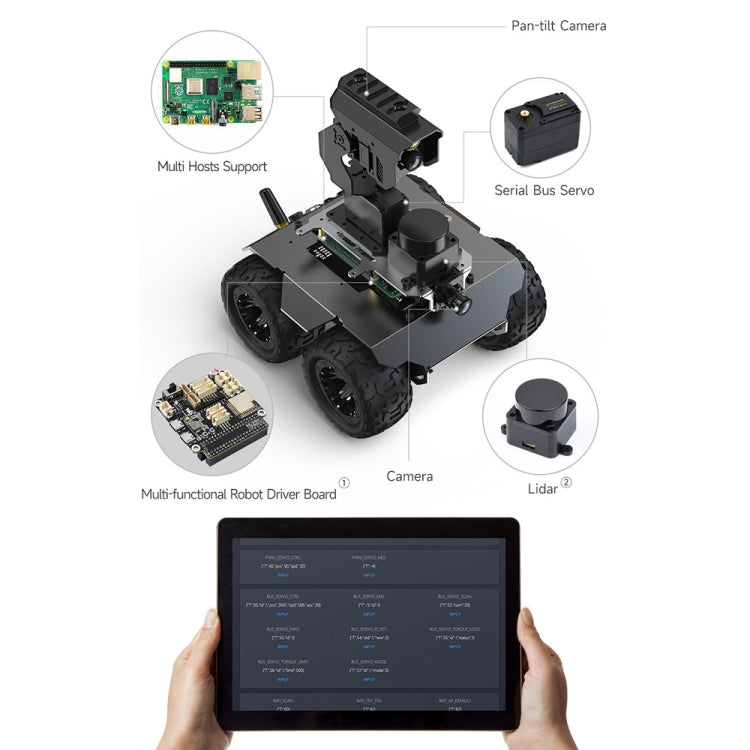 Waveshare WAVE ROVER Flexible Expandable 4WD Mobile Robot Chassis, Onboard ESP32 Module(UK Plug) - Robotics Accessories by Waveshare | Online Shopping UK | buy2fix