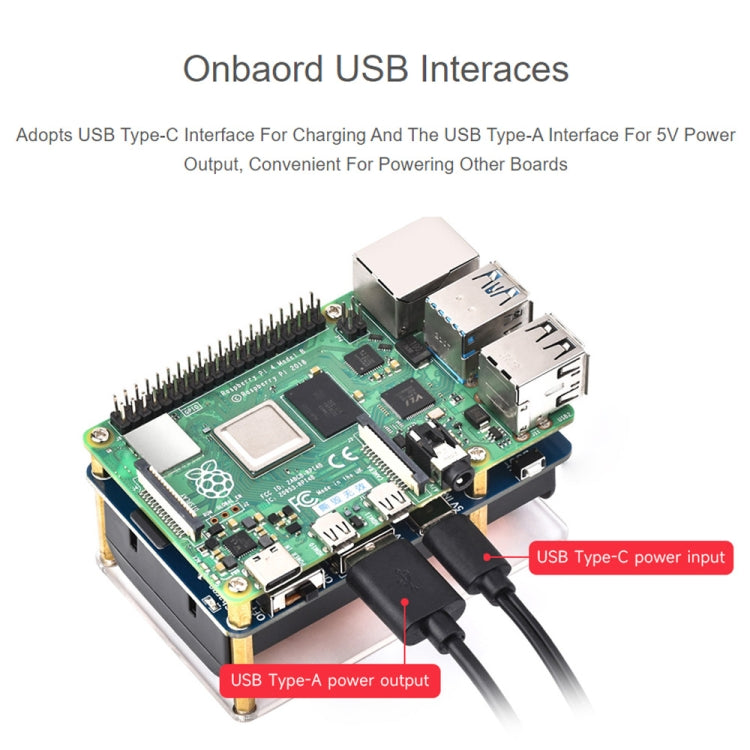 Waveshare 25567 For Raspberry Pi UPS HAT (D), Pogo Pins Connector , Without Battery - Raspberry Pi Accessories by Waveshare | Online Shopping UK | buy2fix