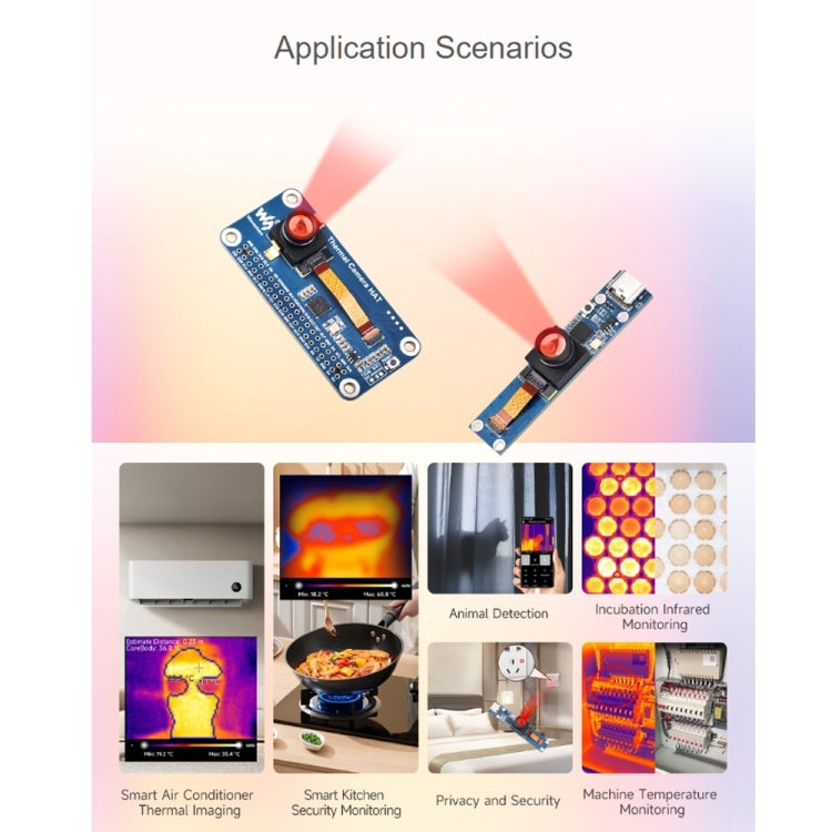 Waveshare Long-Wave IR Thermal Imaging Camera Module, 80×62 Pixels, 45°FOV(Type-C Port) - Module by Waveshare | Online Shopping UK | buy2fix