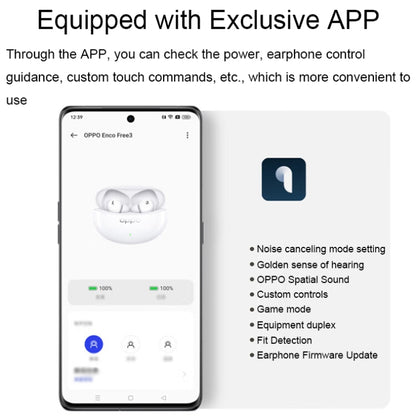 OPPO Enco Free3 Wireless Active Noise Reduction In-Ear Music Sports Bluetooth Earphones(White) - Bluetooth Earphone by OPPO | Online Shopping UK | buy2fix