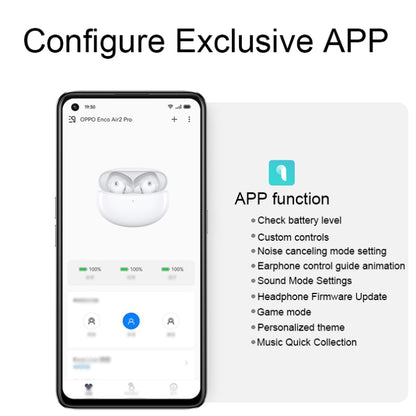 OPPO Enco Air2 Pro Wireless In-Ear Active Noise Reduction Music Gaming Bluetooth Earphones(Grey) - Bluetooth Earphone by OPPO | Online Shopping UK | buy2fix