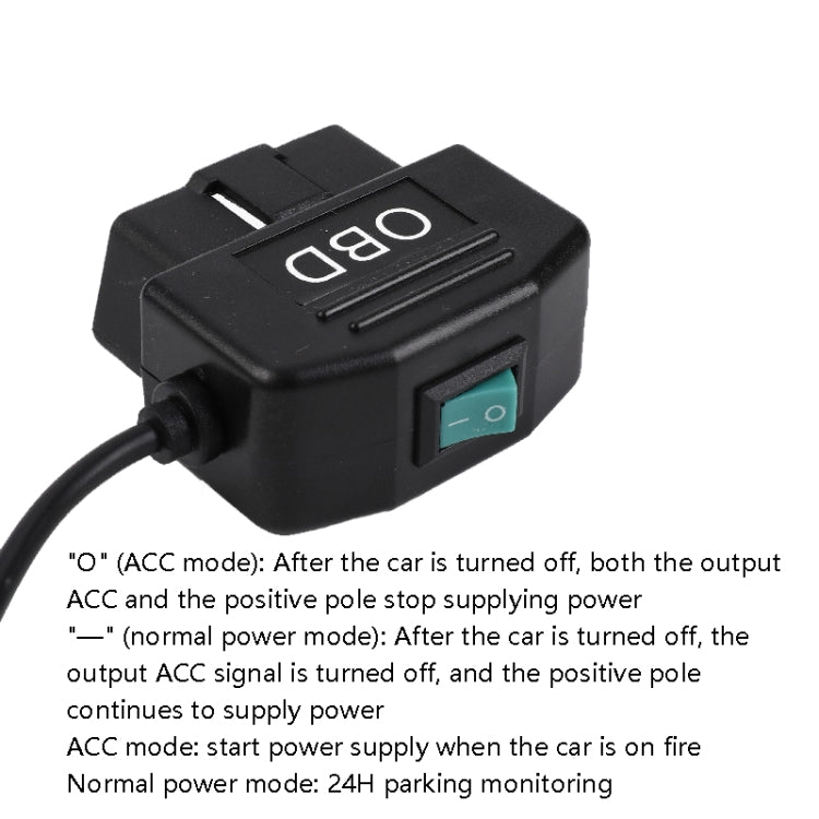 H507 Driving Recorder OBD Step-down Line Car ACC Three-Core Power Cord 12/24V To 5V 3A Low Pressure Protection Line, Specification: Micro Right Elbow - In Car by buy2fix | Online Shopping UK | buy2fix