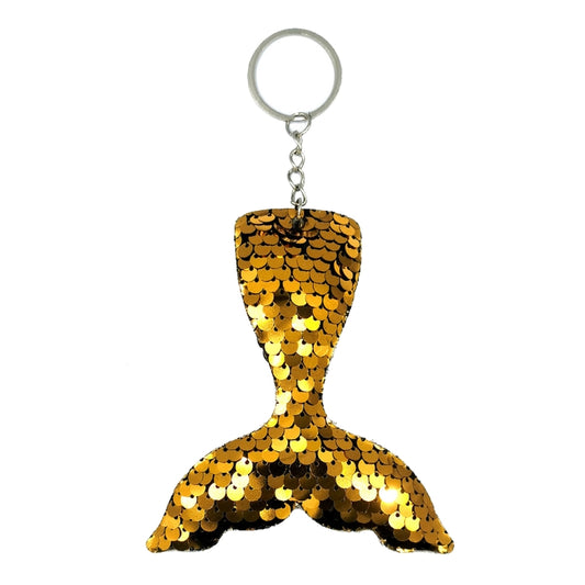 10 PCS Reflective Mermaid Keychain Sequins Mermaid Tail Accessories Car Luggage Pendant(Gold) - In Car by buy2fix | Online Shopping UK | buy2fix