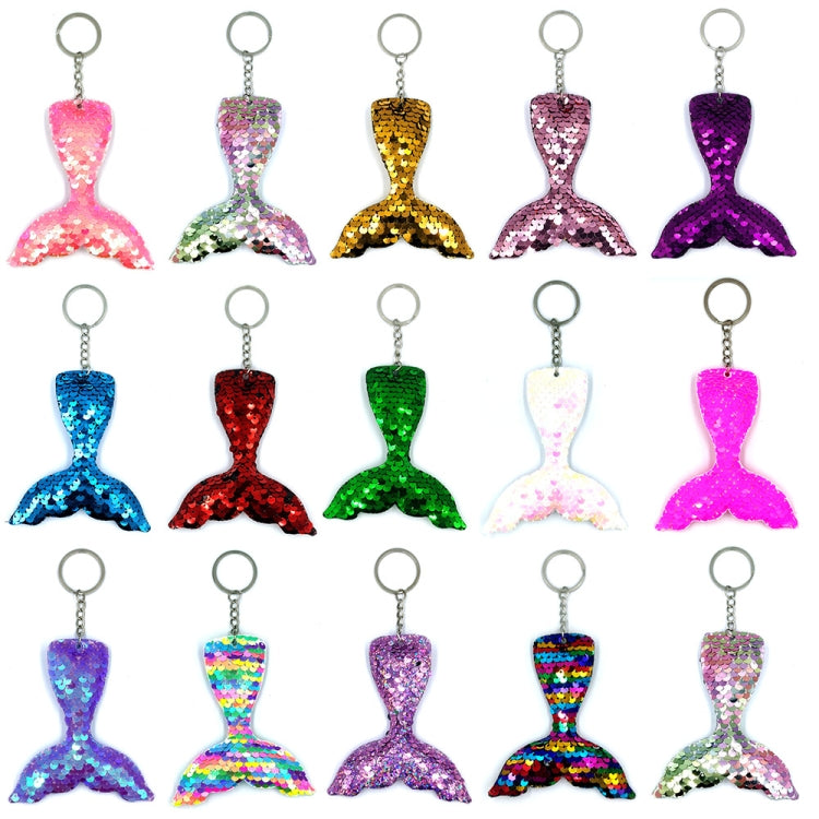 10 PCS Reflective Mermaid Keychain Sequins Mermaid Tail Accessories Car Luggage Pendant(Purple 31) - In Car by buy2fix | Online Shopping UK | buy2fix