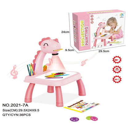 Children Multifunctional Projection Painting Toy Writing Board, wthout Watercolor Pen, Style: Dinosaur Pink - Drawing Toys by buy2fix | Online Shopping UK | buy2fix