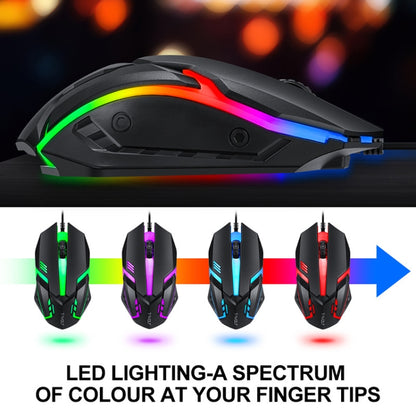 T-WOLF TF-800 4 in 1 Gaming Luminous Keyboard Mouse Headset Set(English Version) - Wired Keyboard by T-WOLF | Online Shopping UK | buy2fix