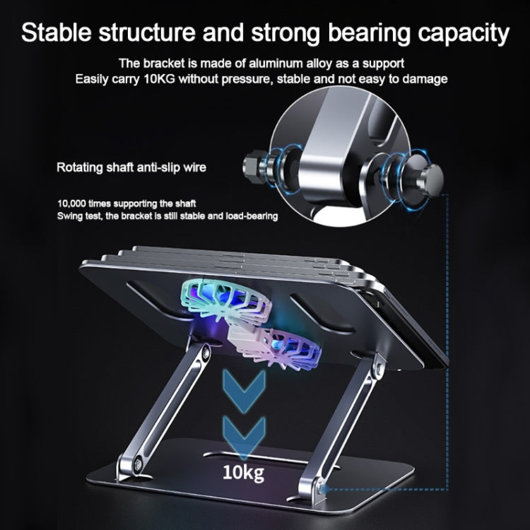 BONERUY P43F Aluminum Alloy Folding Computer Stand Notebook Cooling Stand, Colour: Silver with Type-C Cable - Computer & Networking by BONERUY | Online Shopping UK | buy2fix