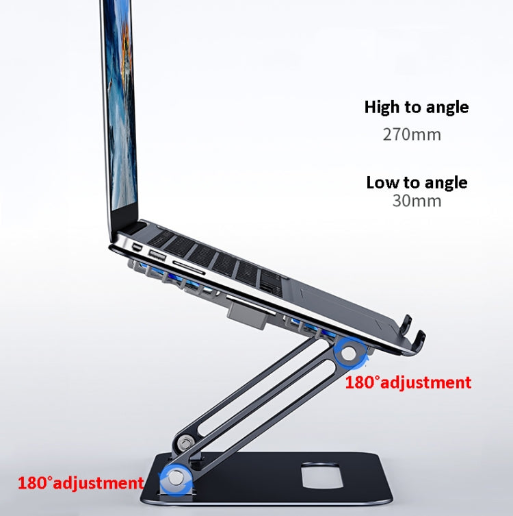 BONERUY P43F Aluminum Alloy Folding Computer Stand Notebook Cooling Stand, Colour: Silver with Type-C Cable - Computer & Networking by BONERUY | Online Shopping UK | buy2fix