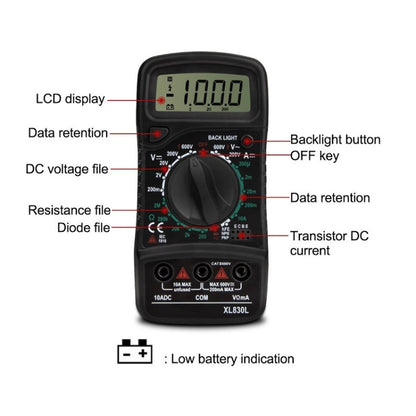 ANENG XL830L Multi-Function Digital Display High-Precision Digital Multimeter, Specification: Bubble Bag Packing(Blue) - Consumer Electronics by ANENG | Online Shopping UK | buy2fix