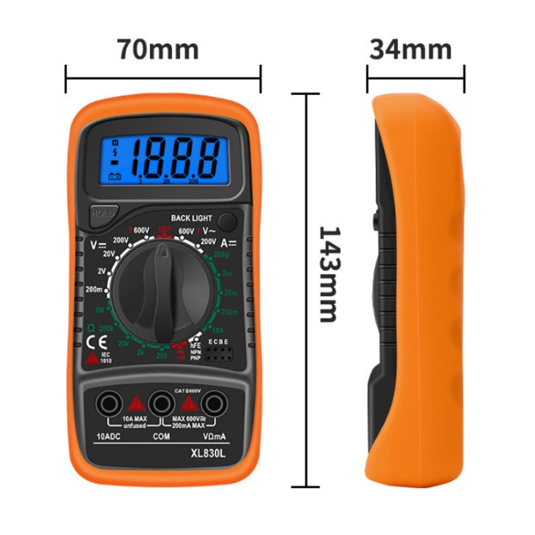 ANENG XL830L Multi-Function Digital Display High-Precision Digital Multimeter, Specification: Standard+10A Extra Tip Pen(Blue) - Consumer Electronics by ANENG | Online Shopping UK | buy2fix