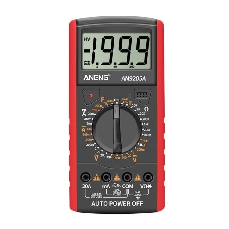 ANENG Automatic High-Precision Intelligent Digital Multimeter, Specification: AN9205A(Red) - Digital Multimeter by ANENG | Online Shopping UK | buy2fix