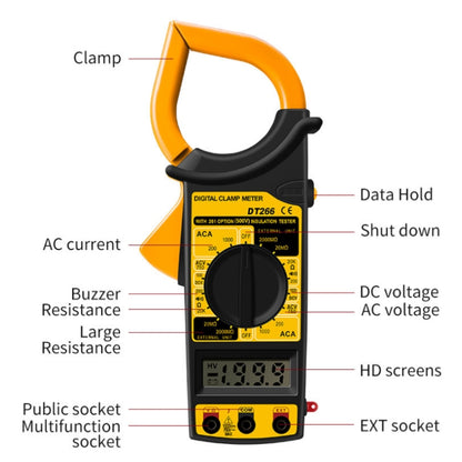 ANENG DT266  Automatic High-Precision Clamp Multimeter with Buzzer(Red) - Digital Multimeter by ANENG | Online Shopping UK | buy2fix