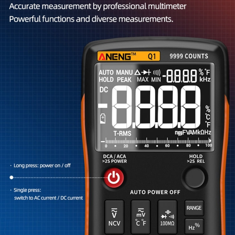 ANENG AN-Q1 Automatic High-Precision Intelligent Digital Multimeter, Specification: Standard(Red) - Digital Multimeter by ANENG | Online Shopping UK | buy2fix