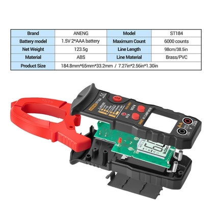 ANENG ST184 Automatically Identify Clamp-On Smart Digital Multimeter(Red) - Digital Multimeter by ANENG | Online Shopping UK | buy2fix