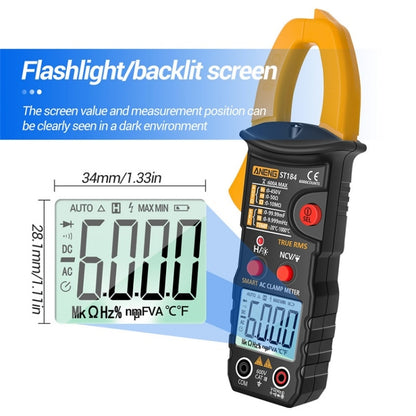 ANENG ST184 Automatically Identify Clamp-On Smart Digital Multimeter(Yellow) - Digital Multimeter by ANENG | Online Shopping UK | buy2fix