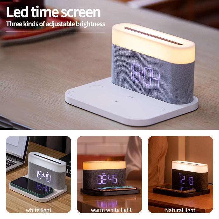 S26 3 in 1 Mobile Phone Wireless Charger with Clock & Night Light(White) - Apple Accessories by buy2fix | Online Shopping UK | buy2fix