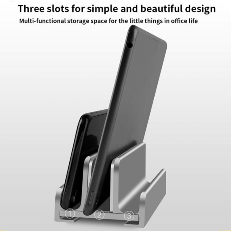 Aluminum Alloy Laptop Tablet Phone Storage Stand, Color: L401 Double Slot (Gray) - Computer & Networking by buy2fix | Online Shopping UK | buy2fix