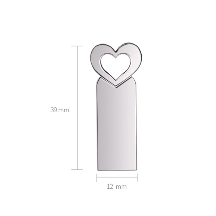 Zshqu2 Heart-Shaped USB 2.0 High Speed Metal USB Flash Drives, Capacity: 16 GB(White) - USB Flash Drives by buy2fix | Online Shopping UK | buy2fix