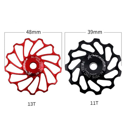 MEROCA Ceramic Bearing Mountain Bike Guide Wheel(11T Black) - Outdoor & Sports by MEROCA | Online Shopping UK | buy2fix