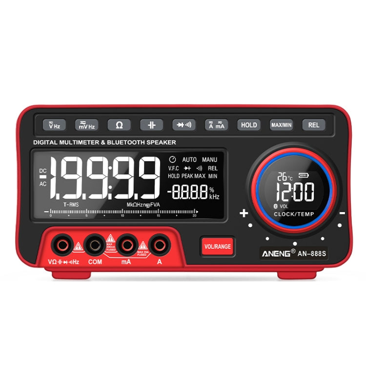 ANENG AN-888S Bluetooth Audio Display Voltage Current Multimeter, Standard No Battery(Black Red) - Digital Multimeter by ANENG | Online Shopping UK | buy2fix