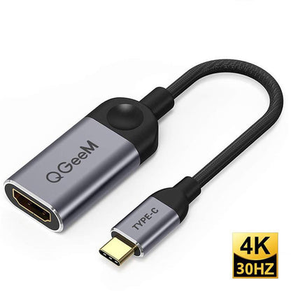 QGeeM QG-UA01 USB TYPE-C To HDMI Adapter(Silver Gray) - USB HUB by QGeeM | Online Shopping UK | buy2fix