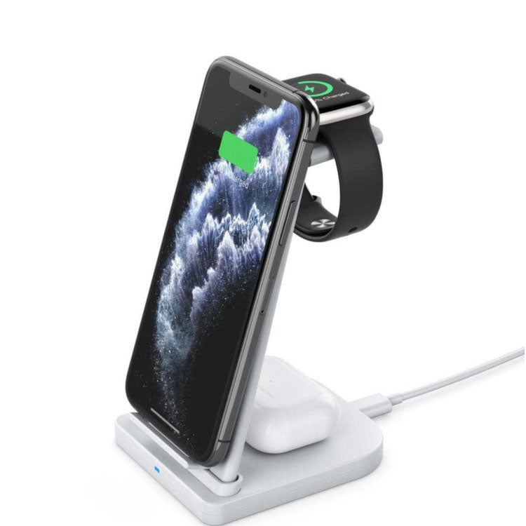 QGeeM QG-WC05 3 In 1 Portable Detachable Wireless Charger(White) - Apple Accessories by QGeeM | Online Shopping UK | buy2fix