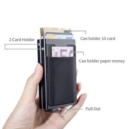 RFID Aluminum Alloy Anti-Degaussing Coin Card Holder(Black Silver) - Antimagnetic RFID Package by buy2fix | Online Shopping UK | buy2fix