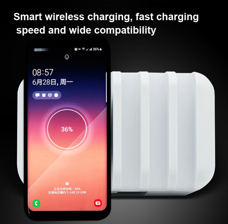 QC 3.0+5 USB Ports+QI Wireless Charging Multi-function Charger with Clock Function,EU Plug(Grey) - Multifunction Charger by null | Online Shopping UK | buy2fix