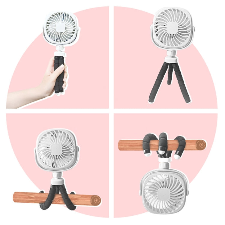 Octopus Stroller Deformation Fan Desktop Portable Handheld USB Small Fan, Colour: 1200mAh Black - Consumer Electronics by buy2fix | Online Shopping UK | buy2fix