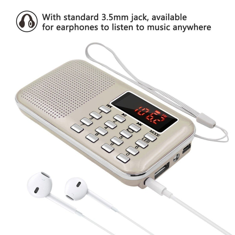 L-218AM  MP3 Radio Speaker Player Support TF Card USB with LED Flashlight Function(Blue) - Consumer Electronics by buy2fix | Online Shopping UK | buy2fix