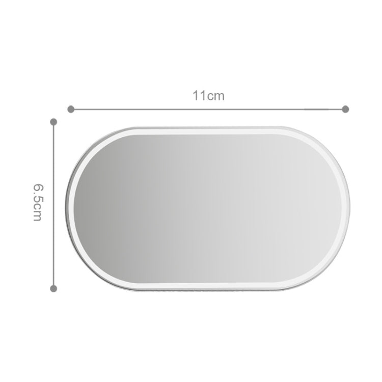 2 PCS Sun Visor High-definition Mirror Stainless Steel Makeup Mirror Oval Small - In Car by buy2fix | Online Shopping UK | buy2fix