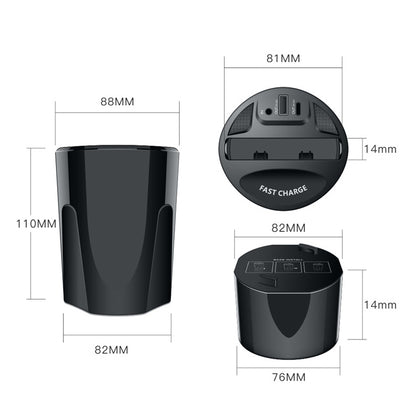 Car Cup 4 In 1 Wireless Charger Support 15W/10W/7.5W/5W Wireless Charging(X13 ) - In Car by buy2fix | Online Shopping UK | buy2fix