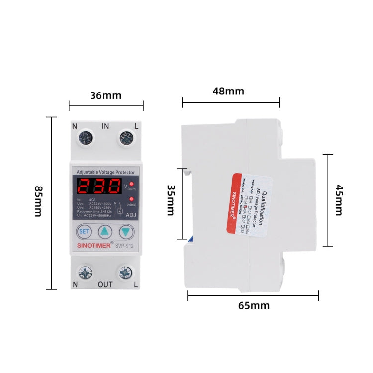 SINOTIMER SVP-912 Adjustable Self-resetting Intelligent Under-voltage Protector, Current: 80A - Consumer Electronics by SINOTIMER | Online Shopping UK | buy2fix