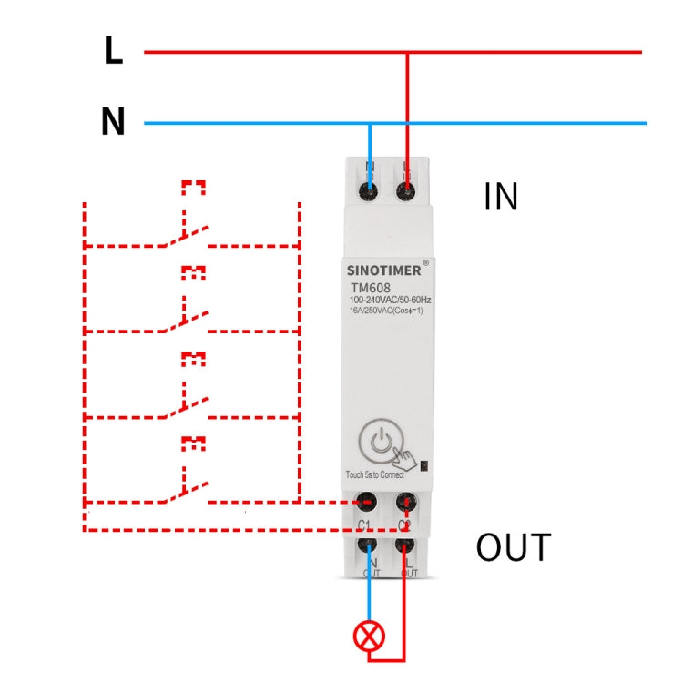 SINOTIMER TM608 Smart WiFi Single-Phase Power Meter Mobile App Home Rail Meter 16A 100-240V - Current & Voltage Tester by SINOTIMER | Online Shopping UK | buy2fix