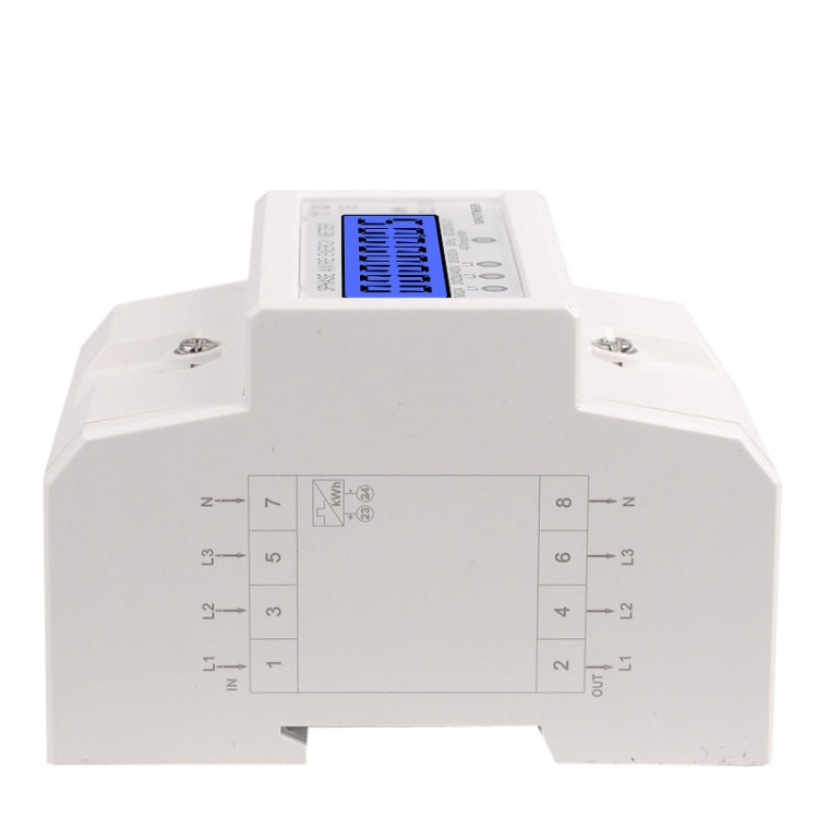 SINOTIMER Three-Phase Backlight Display Rail Type Electricity Meter 5-100A 400V(DDS024 White Shell) - Consumer Electronics by SINOTIMER | Online Shopping UK | buy2fix