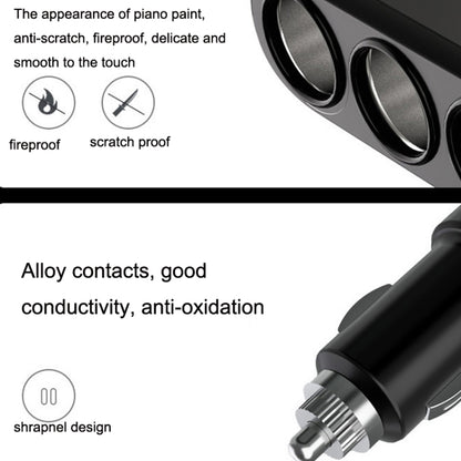 2 PCS Dual USB + Type-C / USB-C 3 Hole Car Charger, Style: QC3.0 + PD Fast Charge Version(Black) - In Car by buy2fix | Online Shopping UK | buy2fix