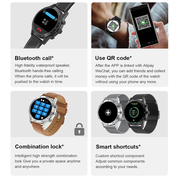 LOANIY DT70 Analog Digital Dual Display Smart Call Watch(Black Steel) - Smart Wear by LOANIY | Online Shopping UK | buy2fix